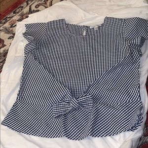 Blue and white blouse